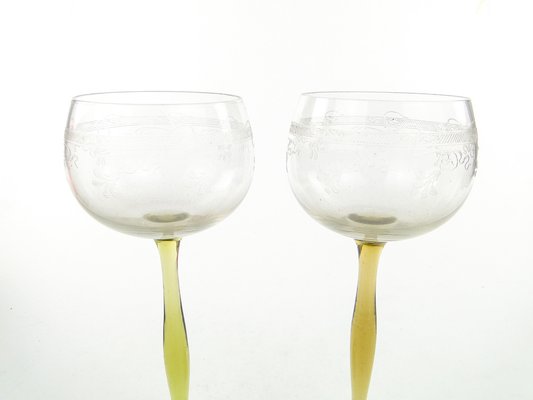 Art Nouveau Wine Glasses, Poland, 1890s, Set of 2-BKO-1802223