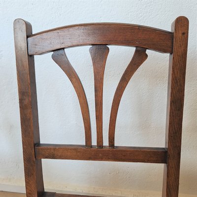 Art Nouveau Wooden Chairs with Rattan Weave, 1890s, Set of 2-WK-2020650