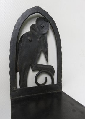 Art Nouveau Wrought Iron Book Supports Marabu in the style of Edgar Brandt, 1890s, Set of 2-EY-1757159