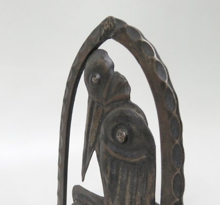 Art Nouveau Wrought Iron Book Supports Marabu in the style of Edgar Brandt, 1890s, Set of 2-EY-1757159