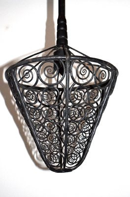 Art Nouveau Wrought Iron Ceiling Lamp, 1920s-VA-569564