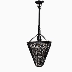 Art Nouveau Wrought Iron Ceiling Lamp, 1920s-VA-569564