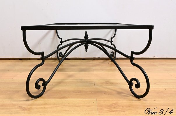 Art Nouveau Wrought Iron Coffee Table, 1940s-RVK-2034782