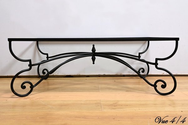 Art Nouveau Wrought Iron Coffee Table, 1940s-RVK-2034782