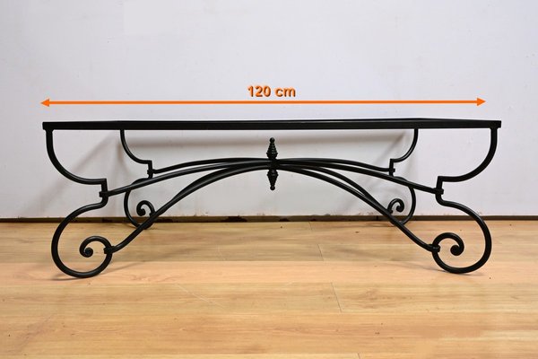 Art Nouveau Wrought Iron Coffee Table, 1940s-RVK-2034782