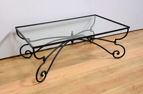 Art Nouveau Wrought Iron Coffee Table, 1940s-RVK-2034782