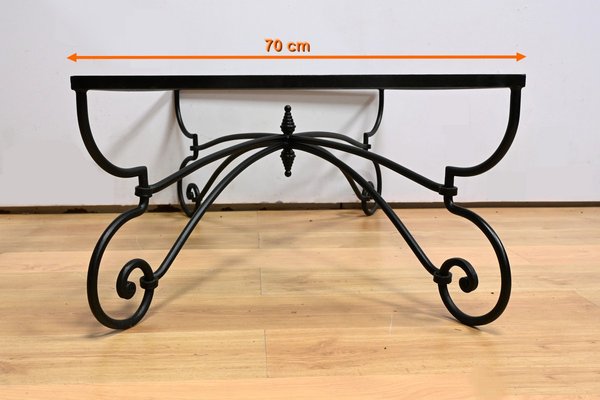 Art Nouveau Wrought Iron Coffee Table, 1940s-RVK-2034782