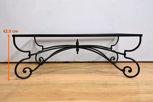 Art Nouveau Wrought Iron Coffee Table, 1940s-RVK-2034782