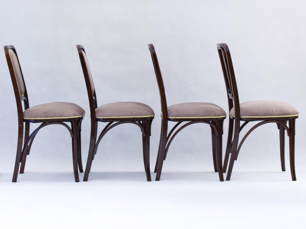 Art Noveau Bentwood Chairs from Thonet, 1905, Set of 4