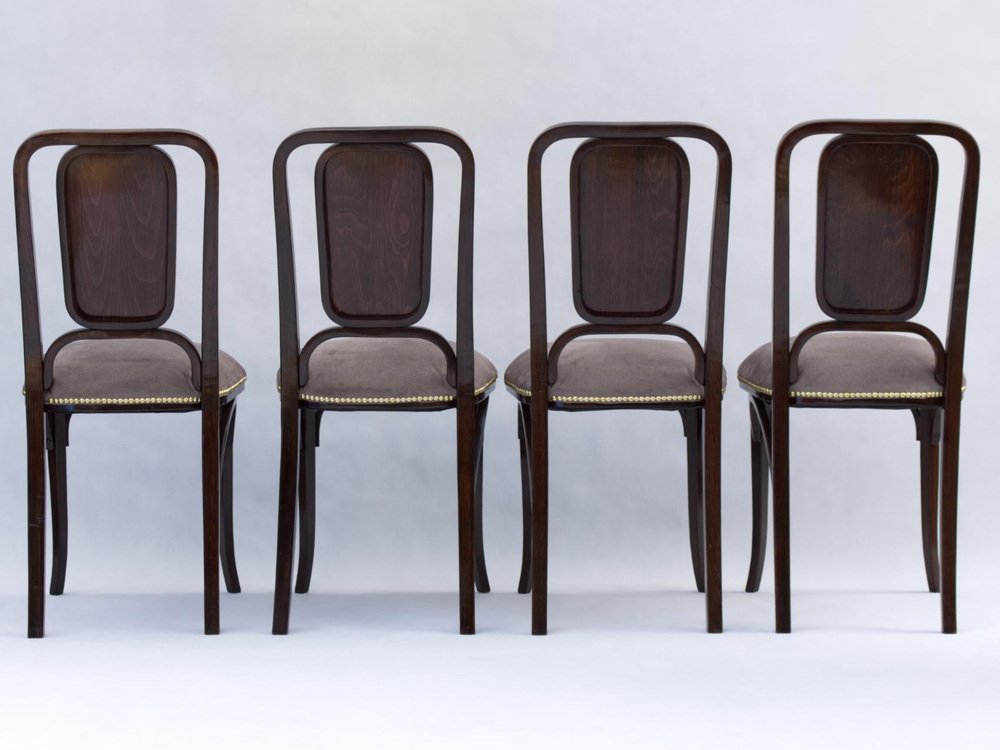 Art Noveau Bentwood Chairs from Thonet, 1905, Set of 4