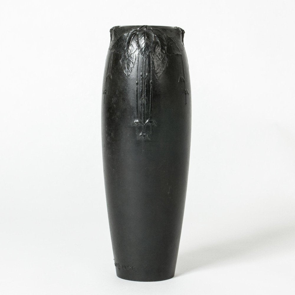 Art Noveau Bronze Vase by Hugo Elmqvist, 1890s