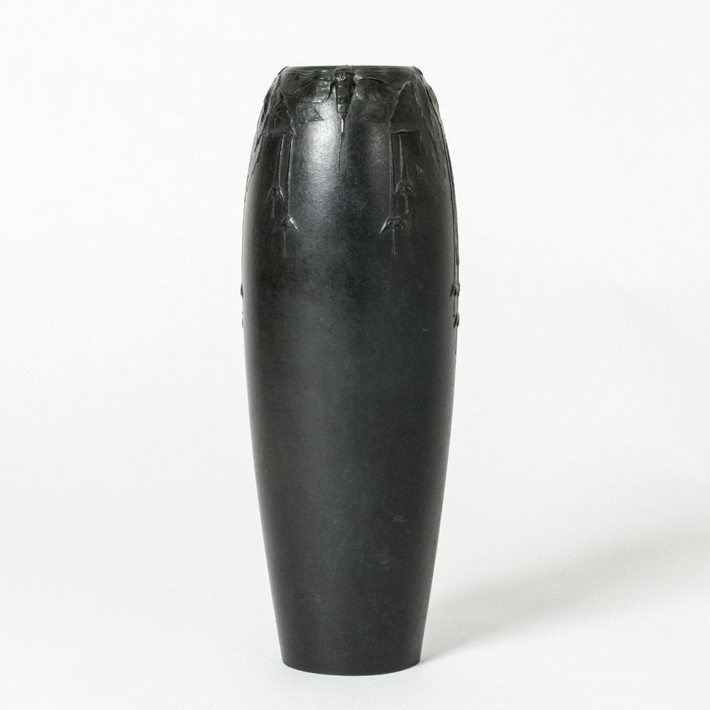 Art Noveau Bronze Vase by Hugo Elmqvist, 1890s