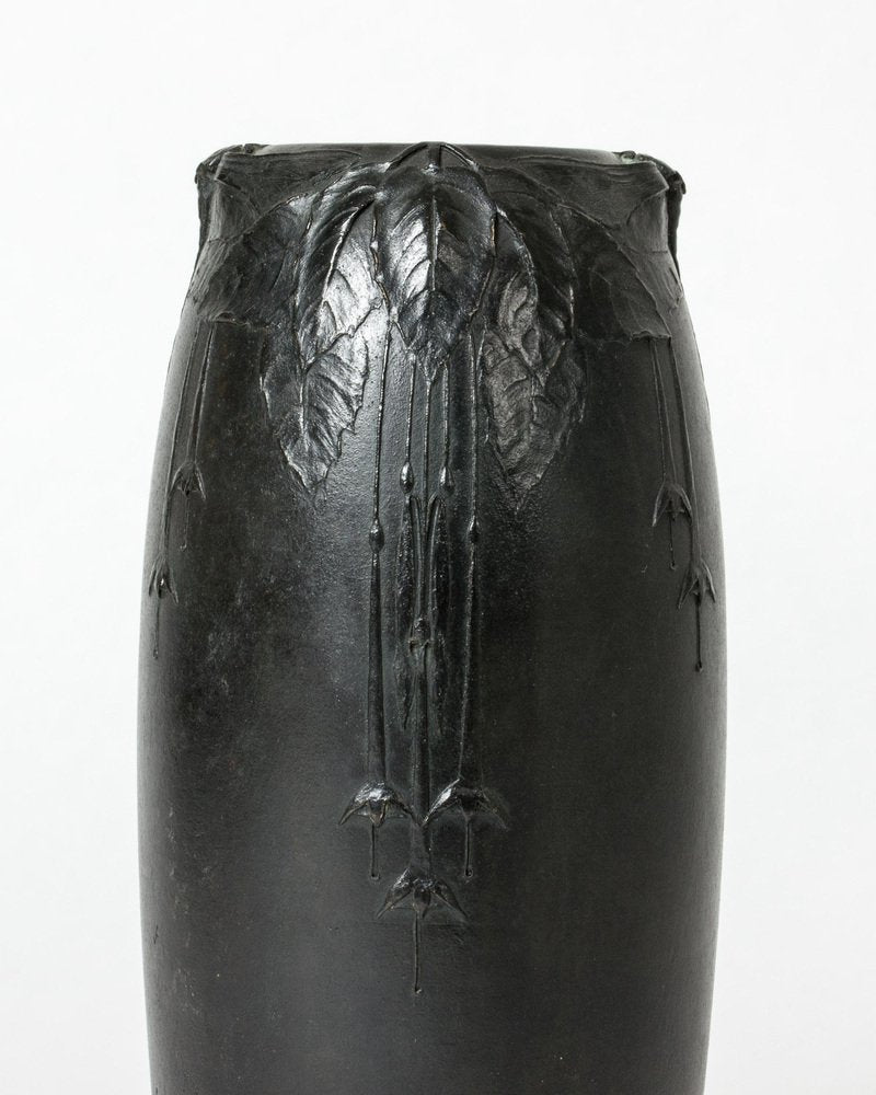 Art Noveau Bronze Vase by Hugo Elmqvist, 1890s