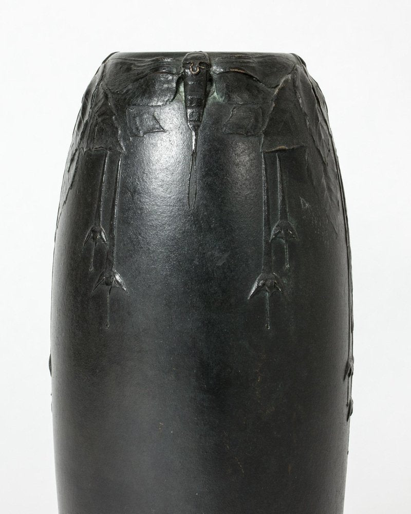 Art Noveau Bronze Vase by Hugo Elmqvist, 1890s