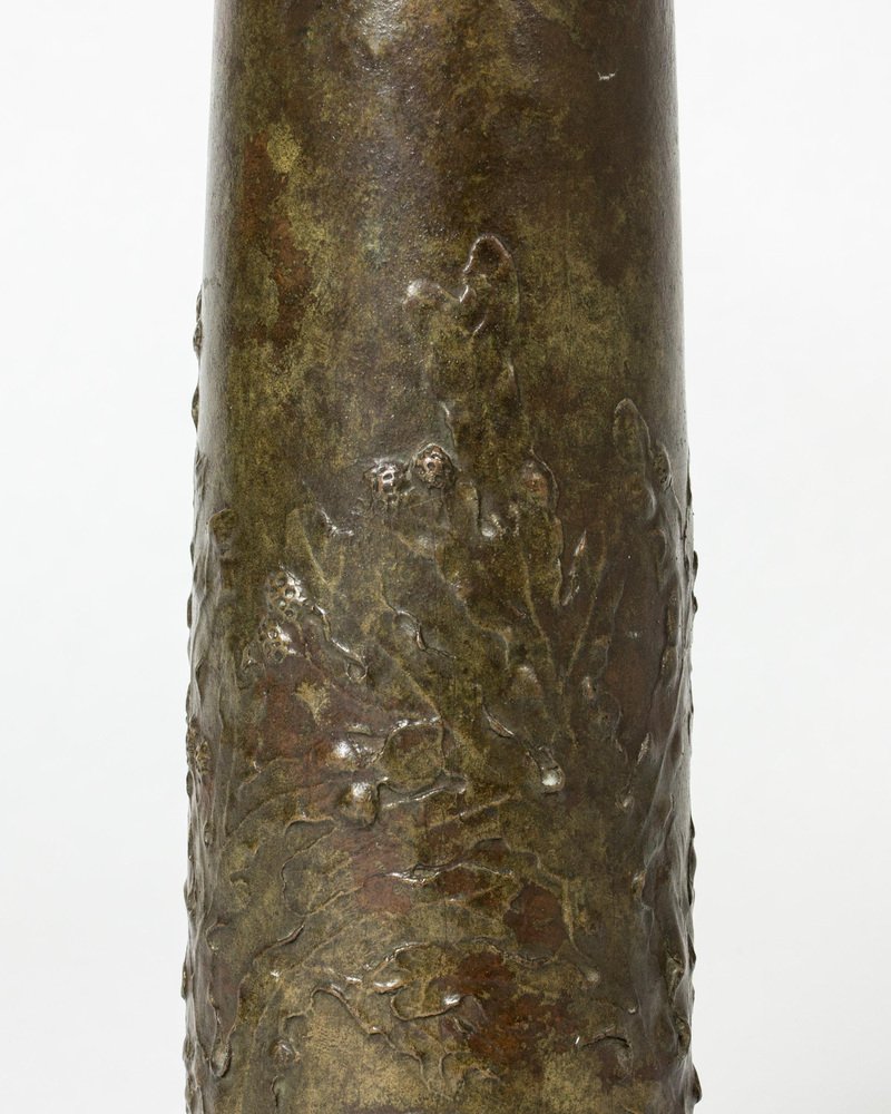 Art Noveau Bronze Vase by Hugo Elmqvist, 1890s