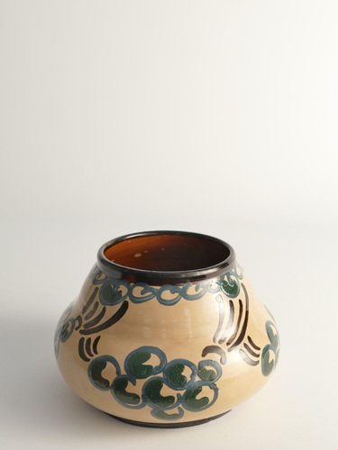 Art Noveau Floral Motif Vase by Agda Österberg for St. Erik Lervarufabriker, 1910s