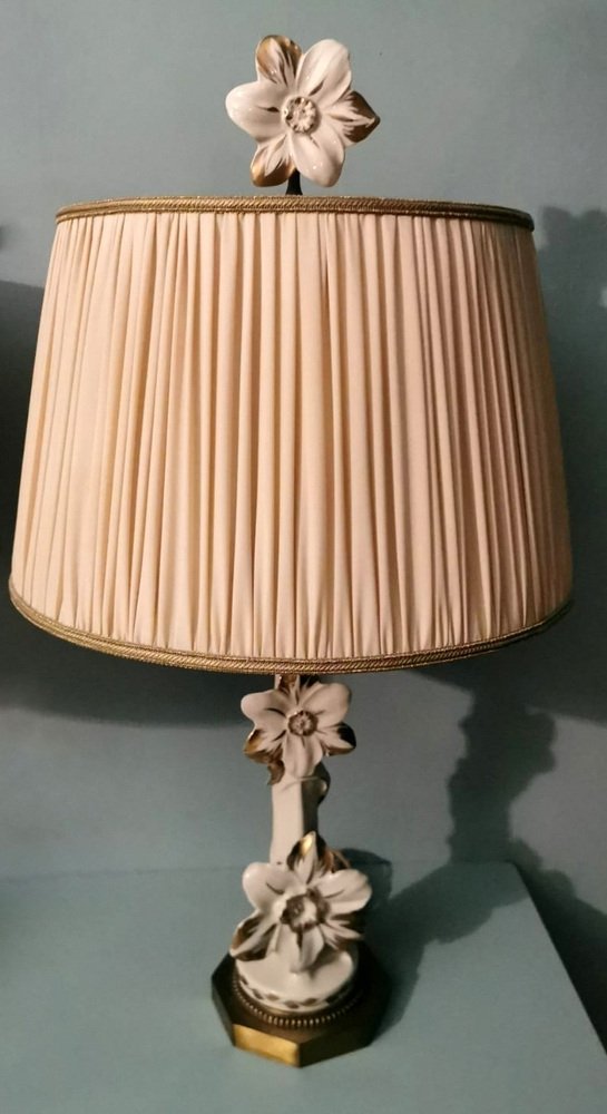 Art Noveau French Porcelain Lamps, 1950, Set of 2