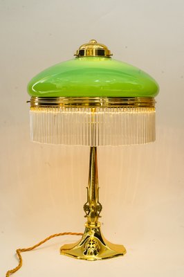 Art Noveau Table Lamp with Opal Glass Shade and Glass Sticks, Vienna, 1920s-SPD-1797974