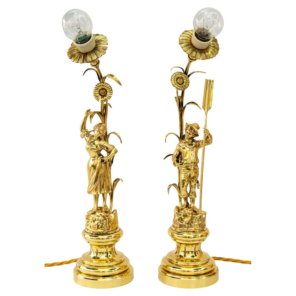 Art Noveau Table Lamps, 1908, Set of 2