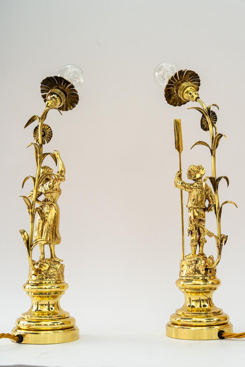 Art Noveau Table Lamps, 1908, Set of 2