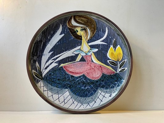 Art Pottery Sgrafitto Wall Plaque by Tilgmans, Sweden, 1950s-LCR-1366643