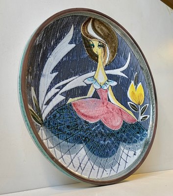 Art Pottery Sgrafitto Wall Plaque by Tilgmans, Sweden, 1950s-LCR-1366643