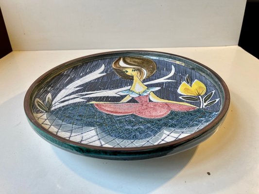 Art Pottery Sgrafitto Wall Plaque by Tilgmans, Sweden, 1950s-LCR-1366643