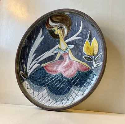 Art Pottery Sgrafitto Wall Plaque by Tilgmans, Sweden, 1950s-LCR-1366643