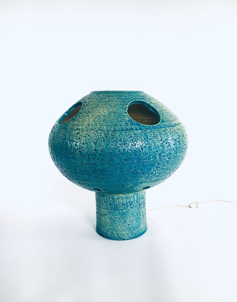 Art Studio Pottery Ceramic Mushroom Table Lamp, Netherlands, 1960s