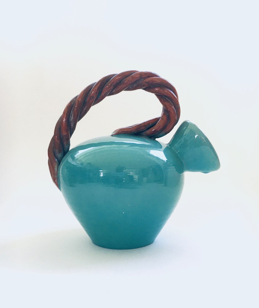 Art Studio Pottery Low Rope Decanter by Alexandre De Wemmel, Belgium, 1950s