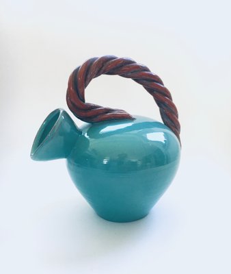 Art Studio Pottery Low Rope Decanter by Alexandre De Wemmel, Belgium, 1950s