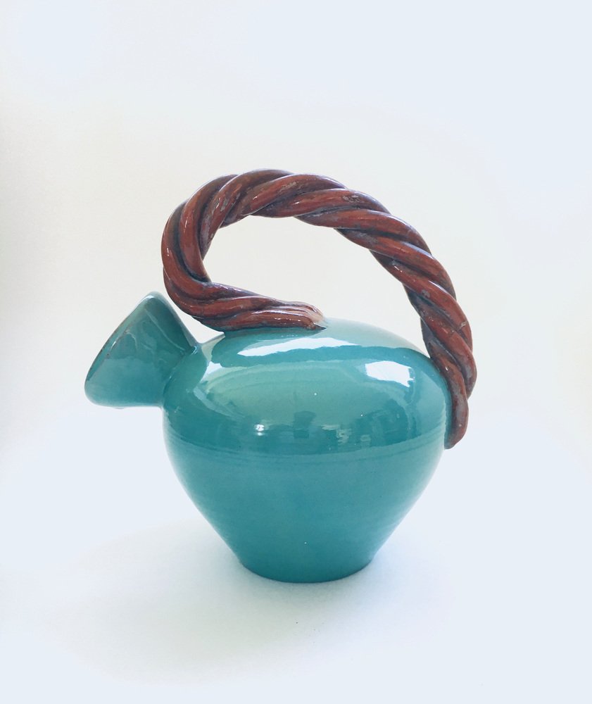 Art Studio Pottery Low Rope Decanter by Alexandre De Wemmel, Belgium, 1950s