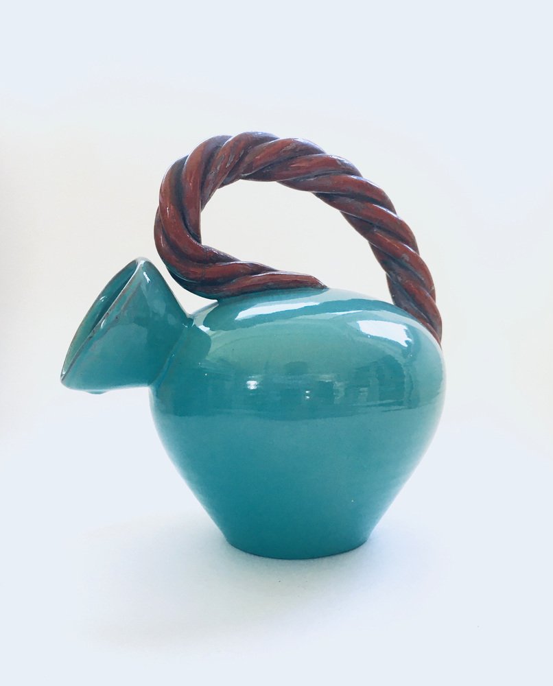 Art Studio Pottery Low Rope Decanter by Alexandre De Wemmel, Belgium, 1950s