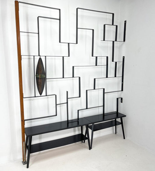 Art Wall Unit or Room Divider with Sculpture by Jelínek, 1960s