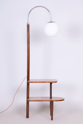 Artdeco Floor Lamp by Walnut attributed to Jindřich Halabala for Up Závody, Czechia, 1930s-WHY-1705711