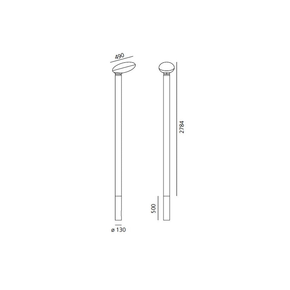Artemide Poto Pole Lamp - 치수 도면