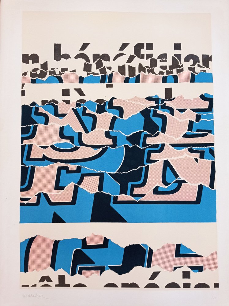 Arthur Aeschbacher, Composition with Letters, 1970s, Silkscreen