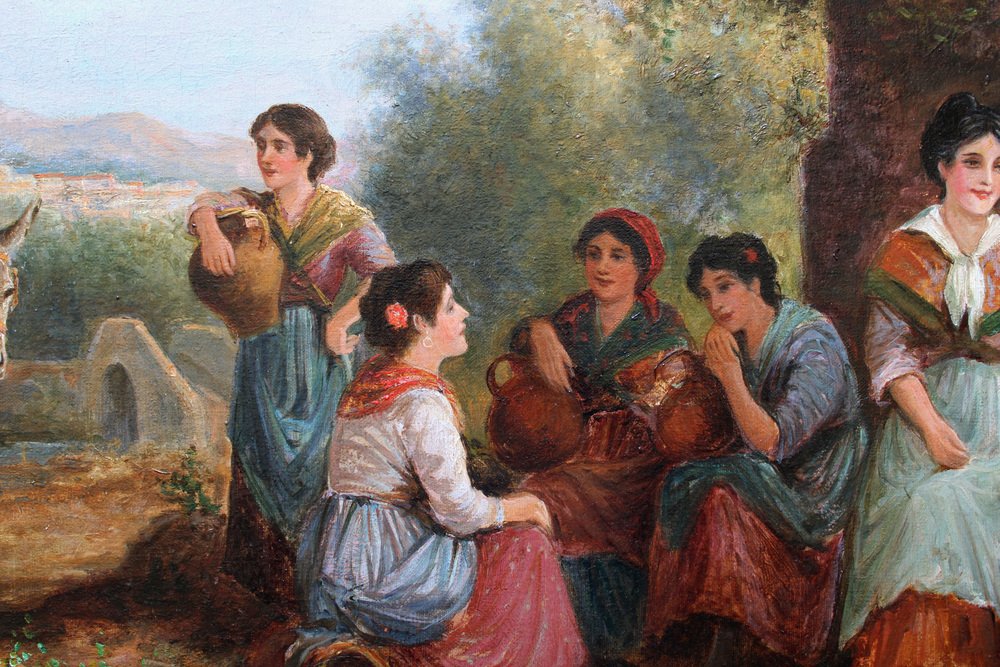 Arthur Trevor Haddon, A Good Gossip, Oil on Canvas