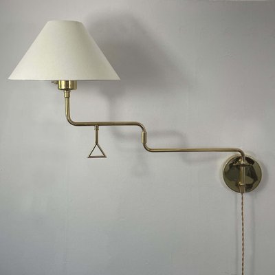 Articulating Brass Wall Light, 1950s-OE-1806575