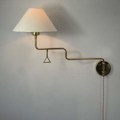 Articulating Brass Wall Light, 1950s-OE-1806575