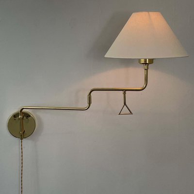 Articulating Brass Wall Light, 1950s-OE-1806575