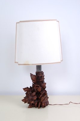 Artisanal Table Lamps with Carved Wooden Elements, 1800s, Set of 2-XSG-968828