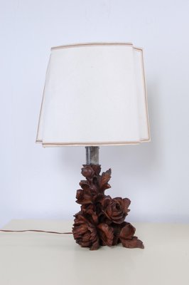 Artisanal Table Lamps with Carved Wooden Elements, 1800s, Set of 2-XSG-968828