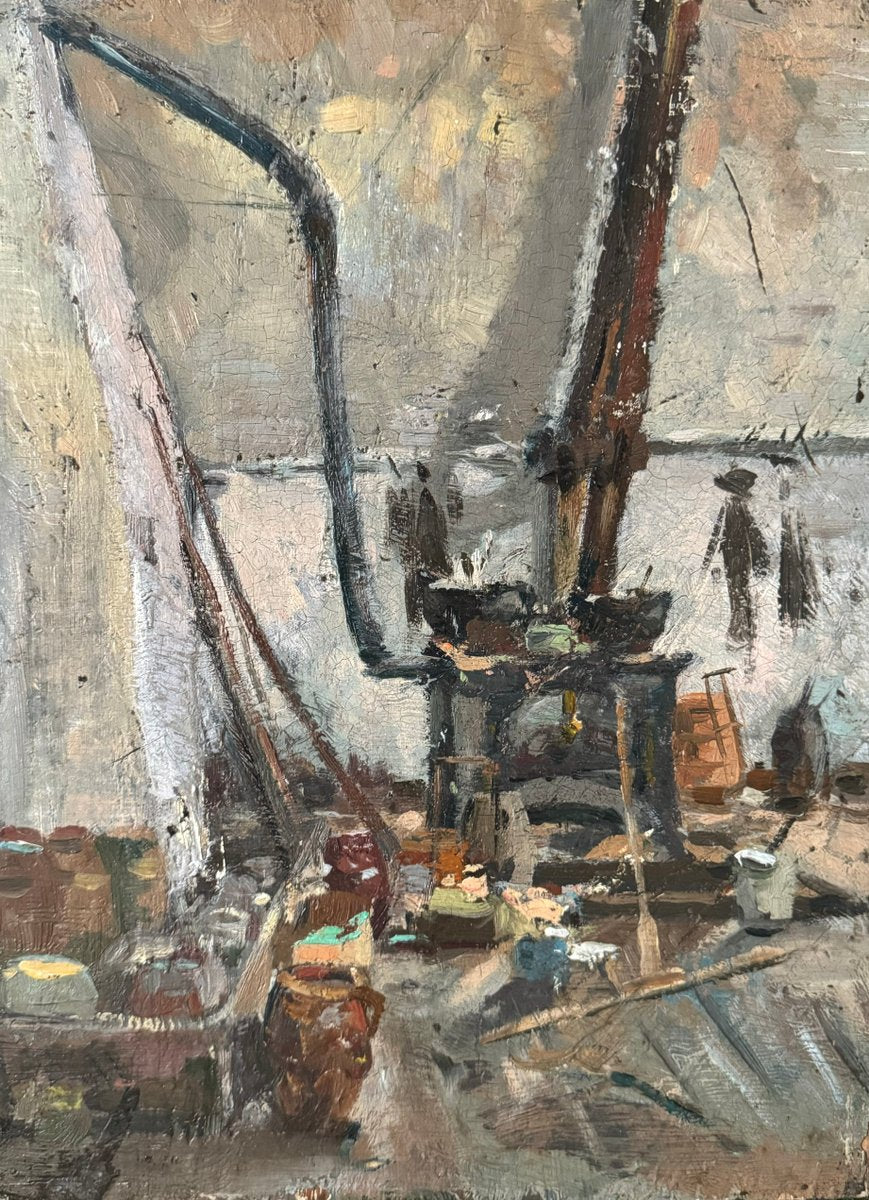 Artist's Studio, 1920s, Oil on Wood