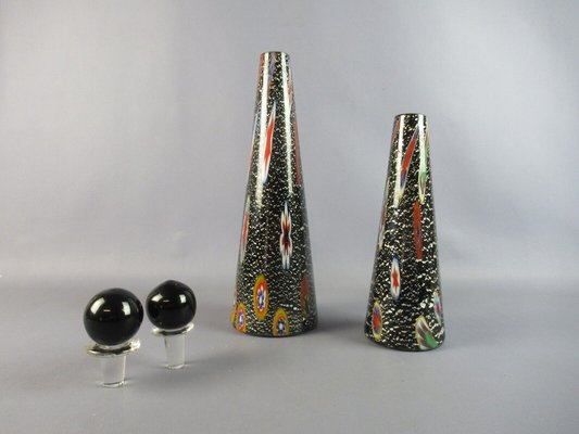 Artistic Bottles Murano Glass Sculptures from Michielotto, 1988, Set of 2-PWG-1770498