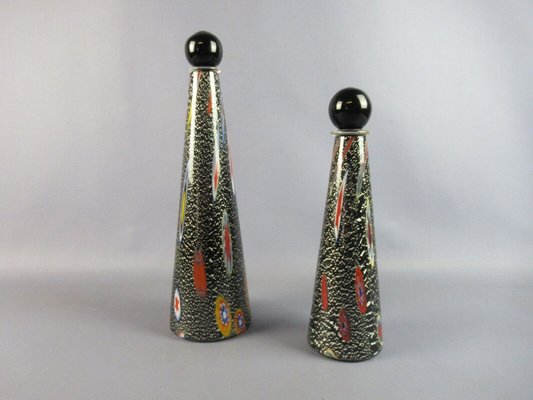 Artistic Bottles Murano Glass Sculptures from Michielotto, 1988, Set of 2-PWG-1770498