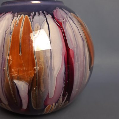 Artistic Multicolored Sphere Ceramic Vase from S.E.C, Italy, 1970-PWG-2041252