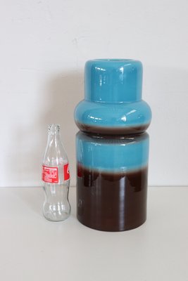 Artistic Vase in Blue and Brown Ceramic, 1970s-DCO-1268412