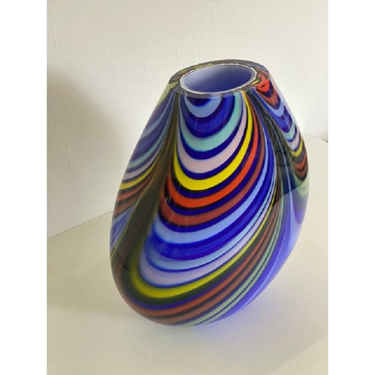 Artistic Vase in Murano Glass with Colored Reeds by Simoeng