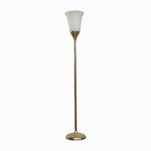 Arton Deco Brass and Opaline Art Floor Lamp, 1930s-RB-1730307